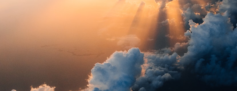 airplane on sky during golden hour
