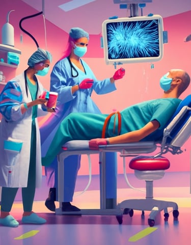 a doctor and a nurse in a hospital room